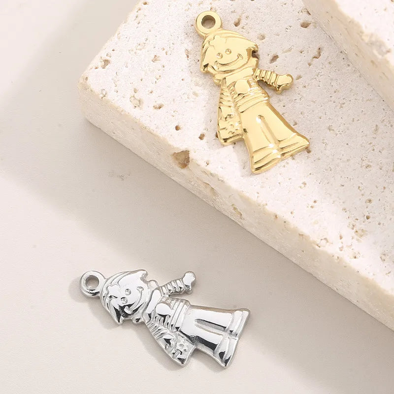 1 Piece Stainless Steel 18K Gold Plated Cartoon Character