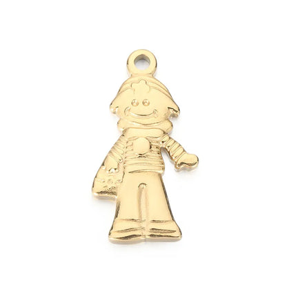 1 Piece Stainless Steel 18K Gold Plated Cartoon Character