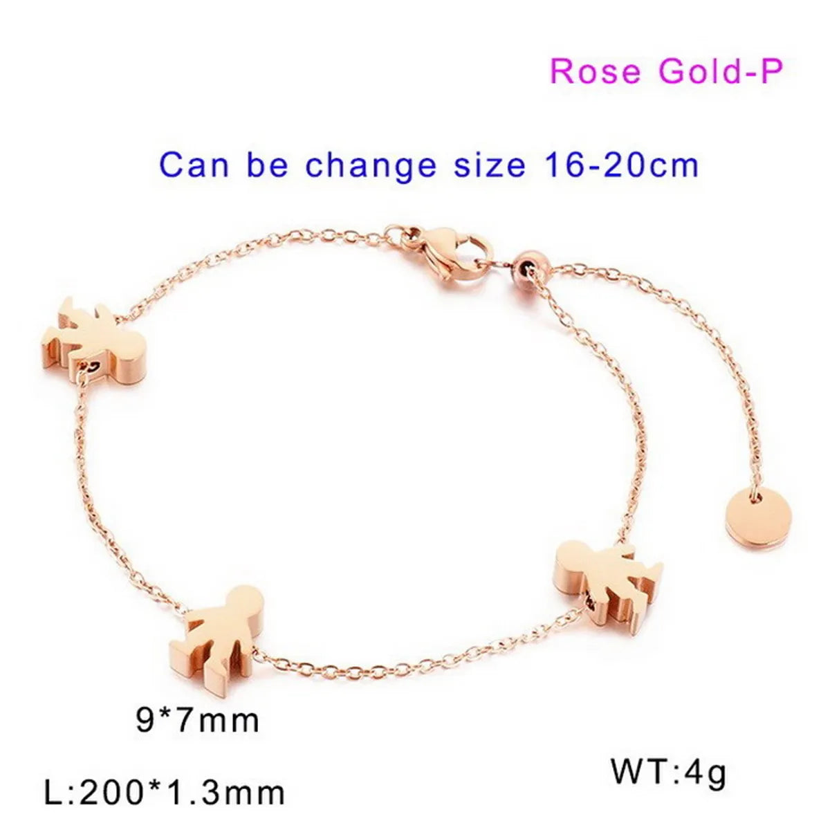 Cartoon Style Cartoon Character Titanium Steel 18K Gold Plated Bracelets In Bulk