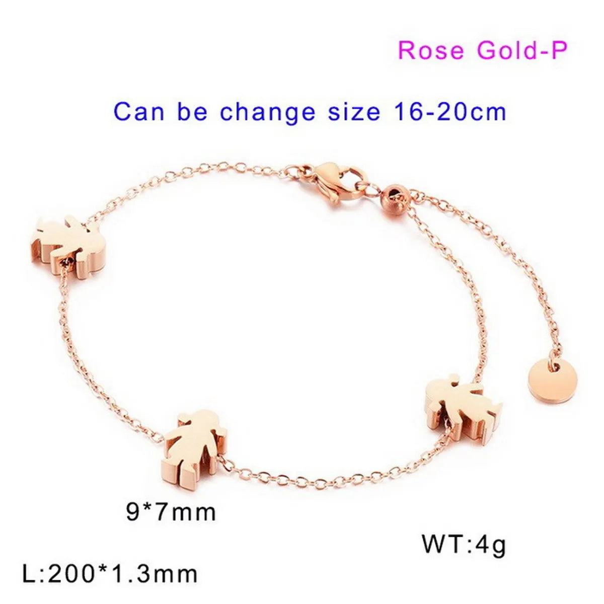 Cartoon Style Cartoon Character Titanium Steel 18K Gold Plated Bracelets In Bulk