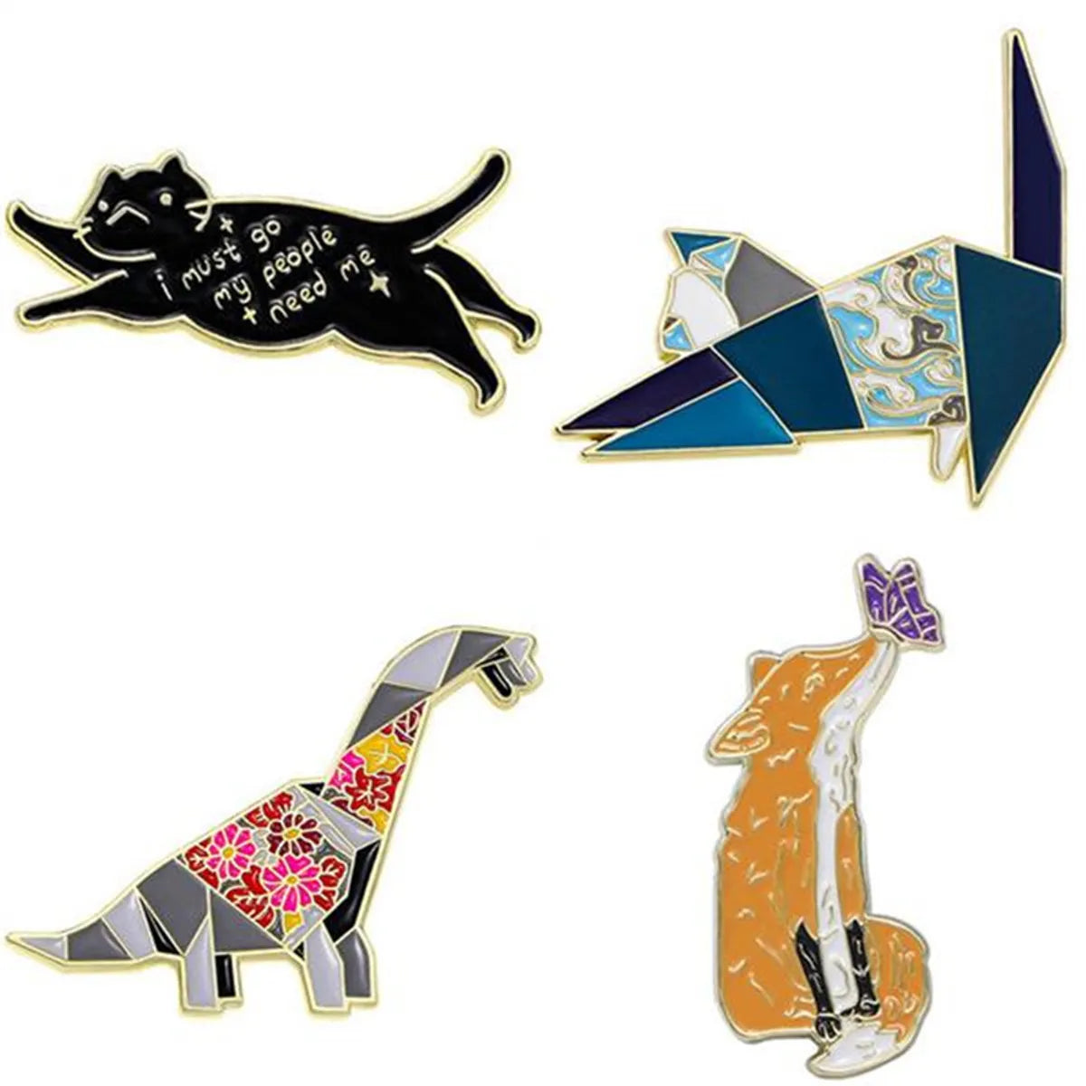 Cartoon Style Cartoon Dog Cat Alloy Unisex Brooches Collar Pin