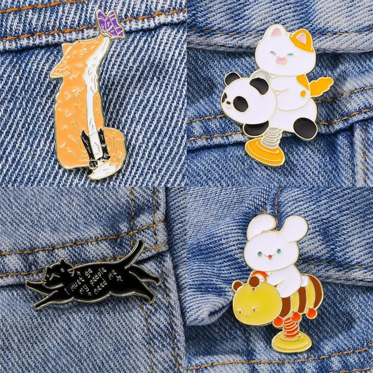 Cartoon Style Cartoon Dog Cat Alloy Unisex Brooches Collar Pin