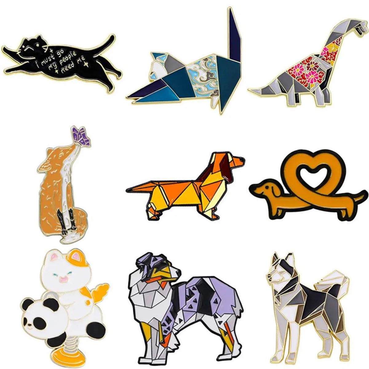 Cartoon Style Cartoon Dog Cat Alloy Unisex Brooches Collar Pin