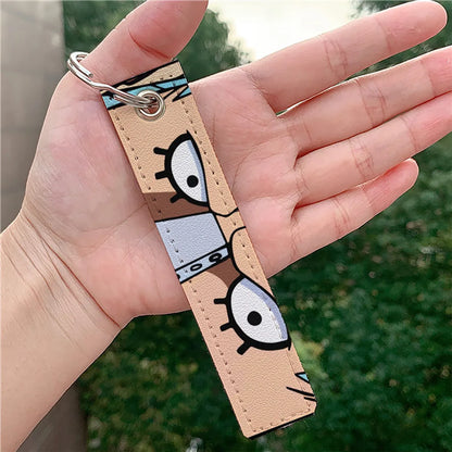 Cartoon Style Cartoon Pu Leather Printing Bag Pendant Keychain