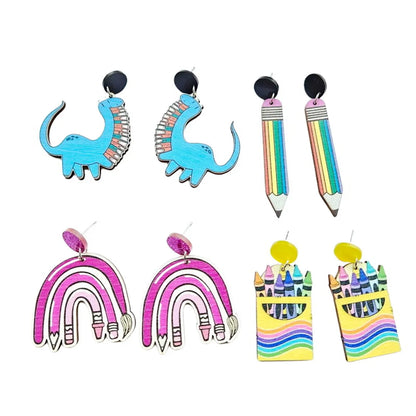 Cartoon Style Cartoon Wood Women'S Drop Earrings