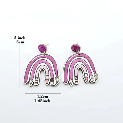 Cartoon Style Cartoon Wood Women'S Drop Earrings