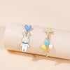 1 Pair Cartoon Style Cat Asymmetrical Enamel Plating Alloy Drop Earrings