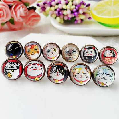 Cartoon Style Cat Alloy Plating Women's Ear Studs