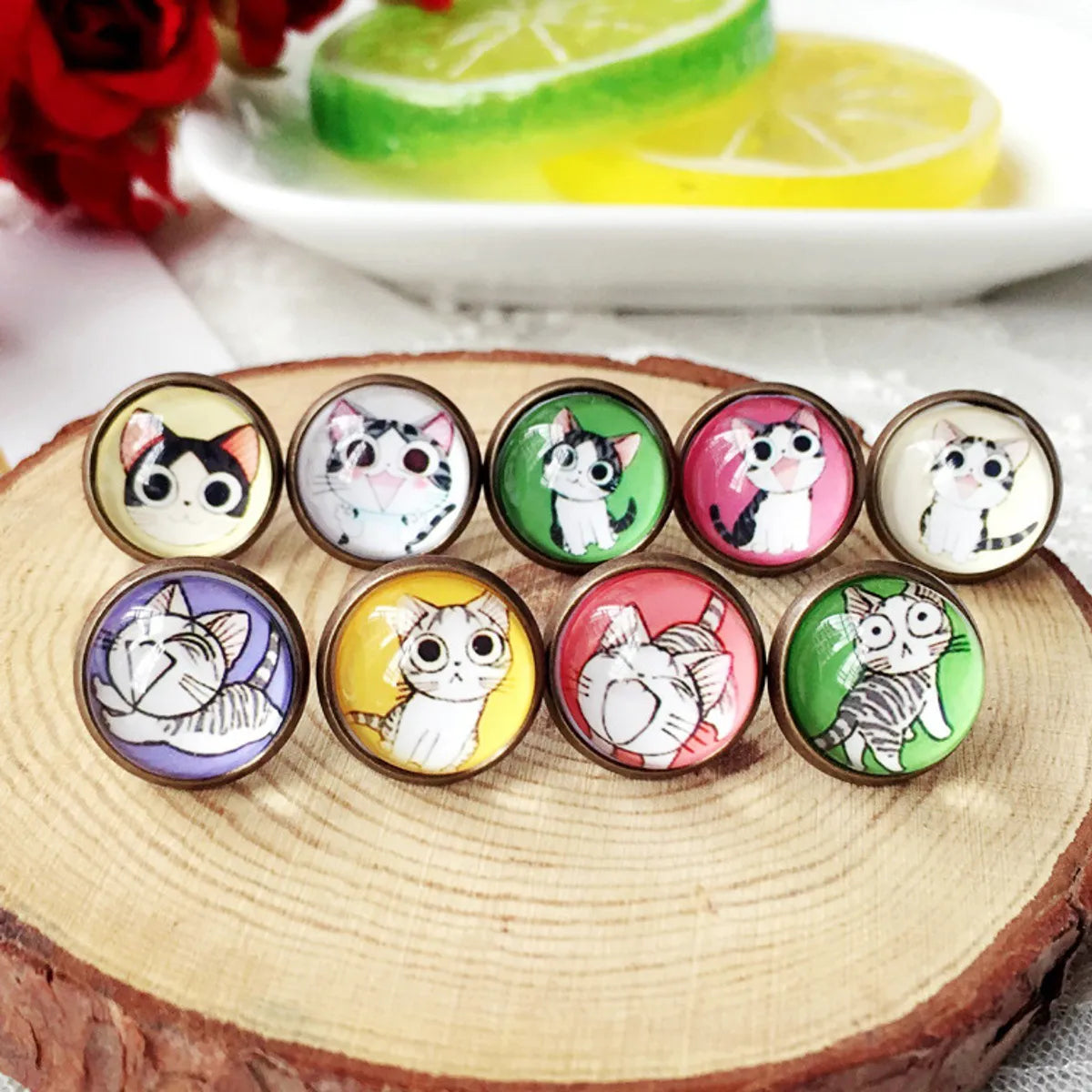 Cartoon Style Cat Alloy Plating Women's Ear Studs