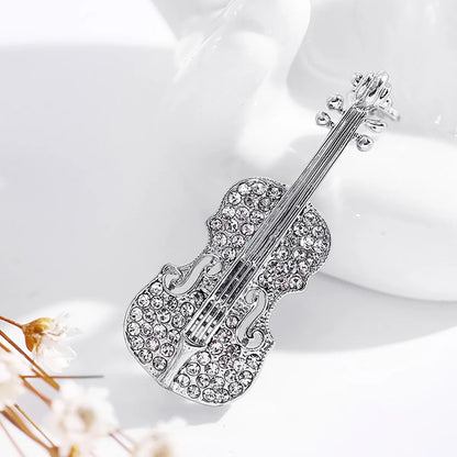 Cartoon Style Cello Flower Alloy Enamel Inlay Rhinestones Unisex Brooches