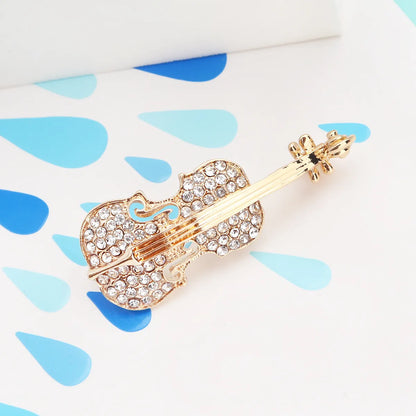 Cartoon Style Cello Flower Alloy Enamel Inlay Rhinestones Unisex Brooches