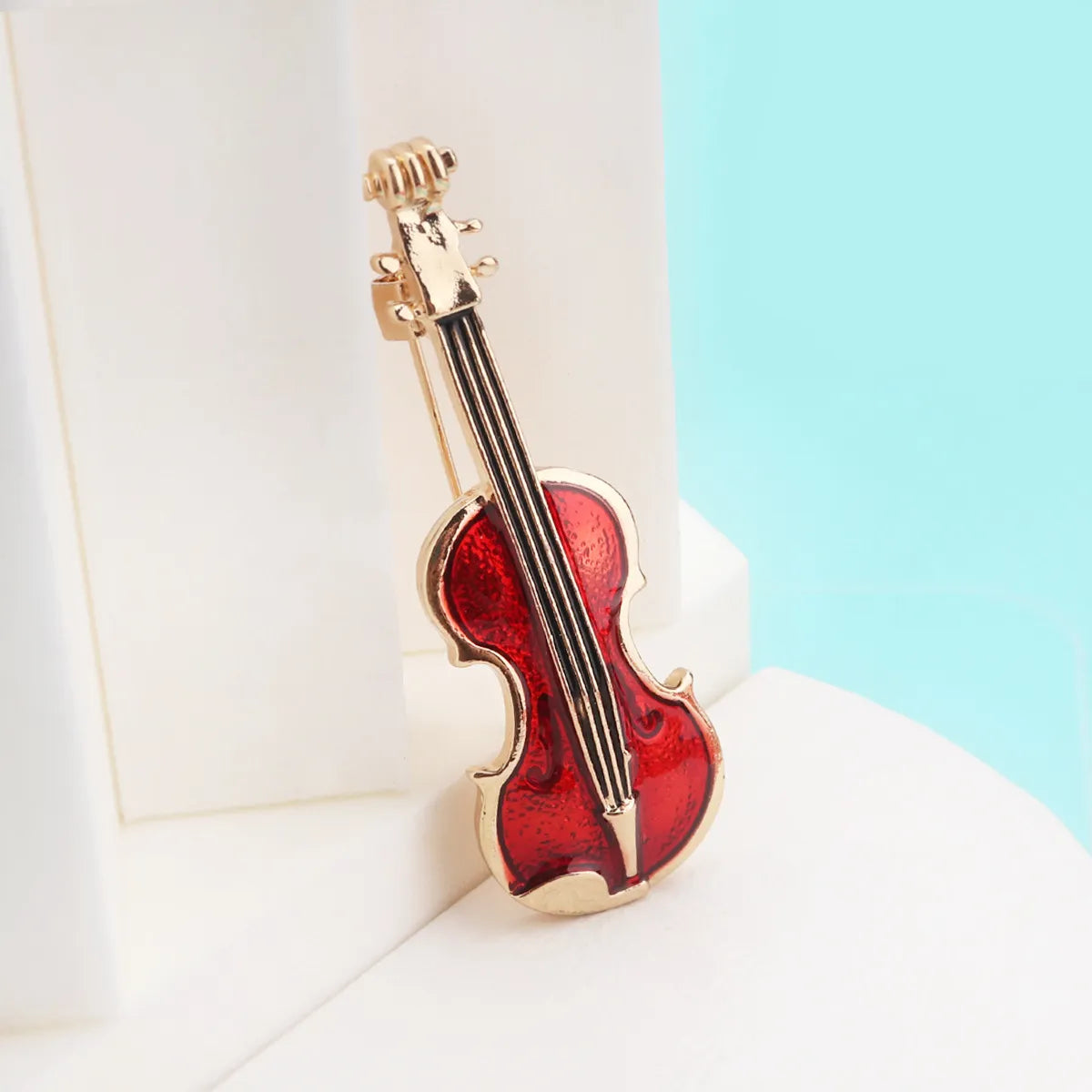 Cartoon Style Cello Flower Alloy Enamel Inlay Rhinestones Unisex Brooches