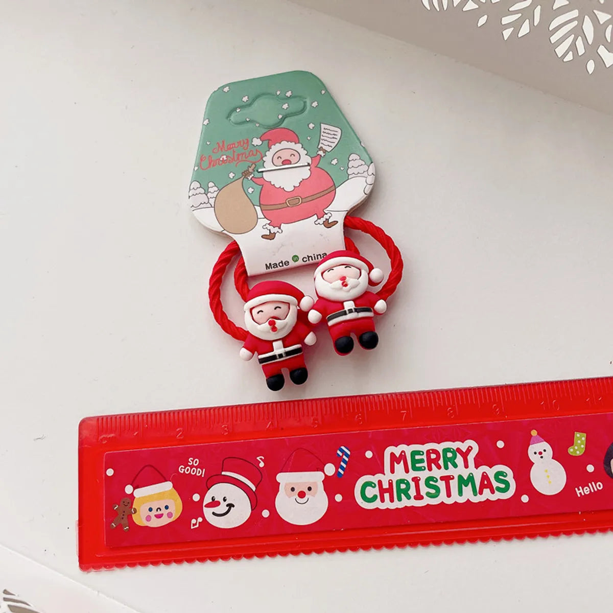 Cartoon Style Christmas Tree Bell Snowman Cloth Resin Hair Tie