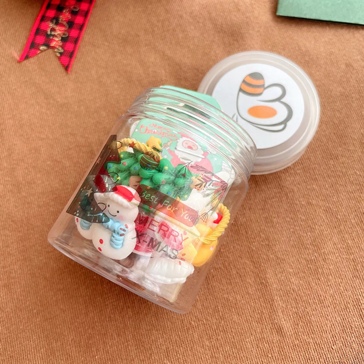 Cartoon Style Christmas Tree Bell Snowman Cloth Resin Hair Tie