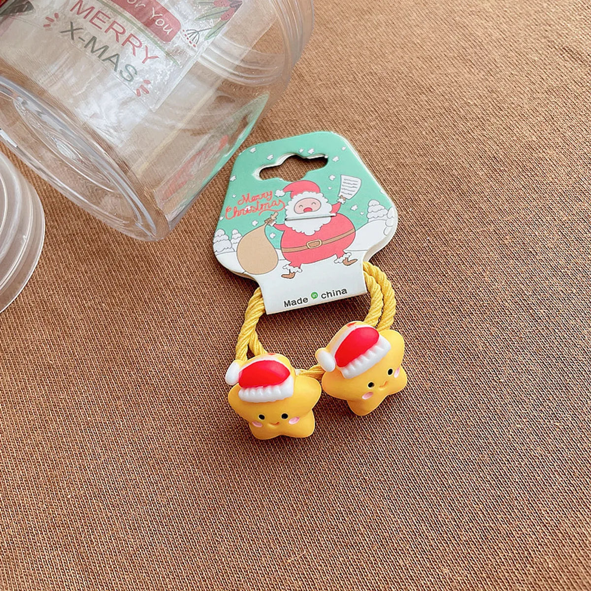 Cartoon Style Christmas Tree Bell Snowman Cloth Resin Hair Tie