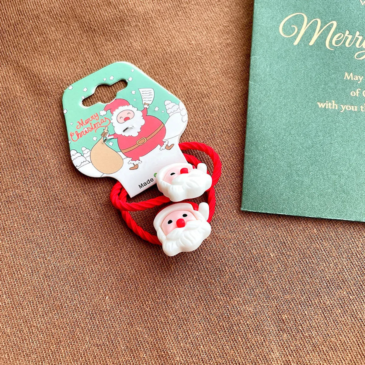 Cartoon Style Christmas Tree Bell Snowman Cloth Resin Hair Tie