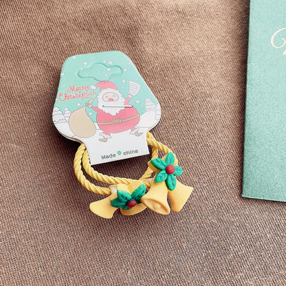 Cartoon Style Christmas Tree Bell Snowman Cloth Resin Hair Tie