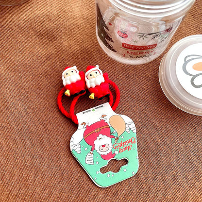 Cartoon Style Christmas Tree Bell Snowman Cloth Resin Hair Tie