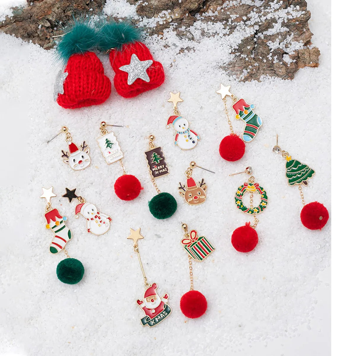 Cartoon Style Christmas Tree Santa Claus Alloy Plating Women's Drop Earrings 1 Pair