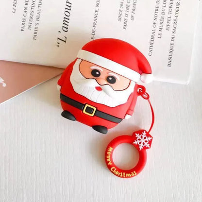 Cartoon Style Christmas Tree Santa Claus Elk Silica Gel Headset Protective Sleeve