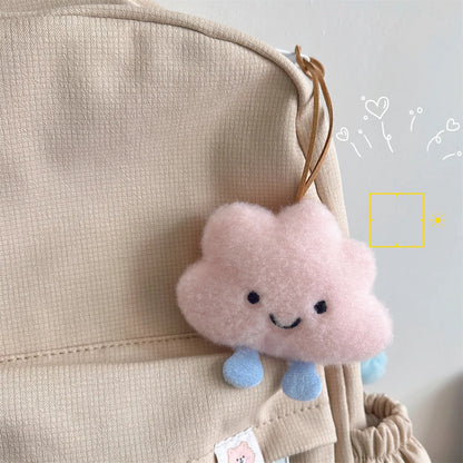 Cartoon Style Clouds Plush Asymmetrical Bag Pendant Keychain