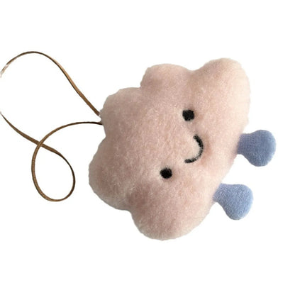 Cartoon Style Clouds Plush Asymmetrical Bag Pendant Keychain