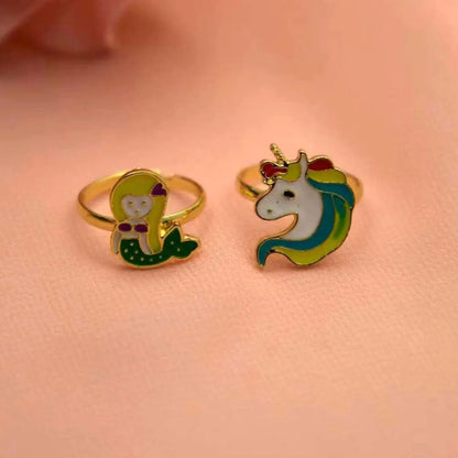 Cartoon Style Clouds Rabbit Fruit Alloy Plating Alloy Kid's Rings 1 Set