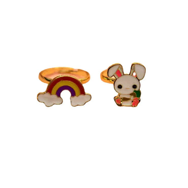 Cartoon Style Clouds Rabbit Fruit Alloy Plating Alloy Kid's Rings 1 Set