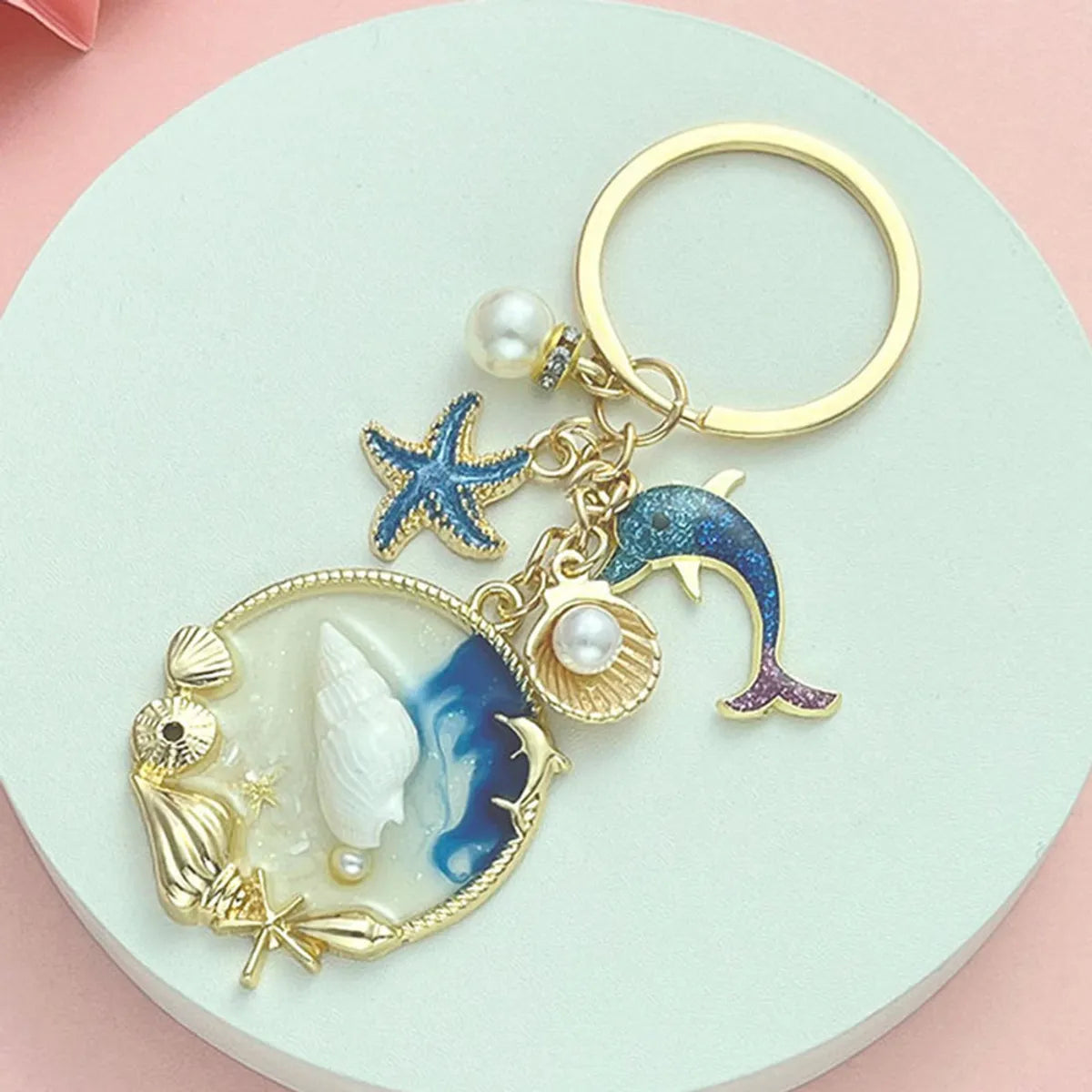 Cartoon Style Color Block Alloy Plating Keychain