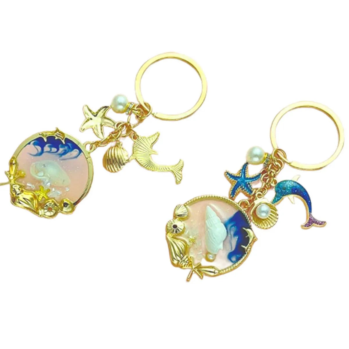 Cartoon Style Color Block Alloy Plating Keychain