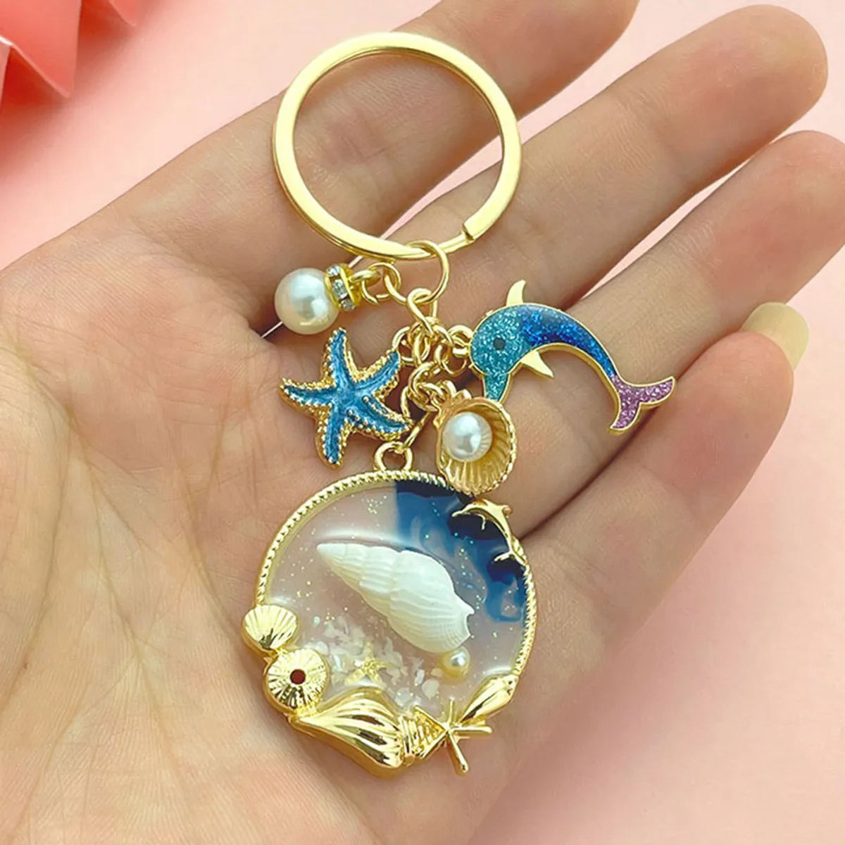 Cartoon Style Color Block Alloy Plating Keychain