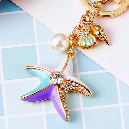 Cartoon Style Color Block Metal Inlay Rhinestones Women'S Keychain