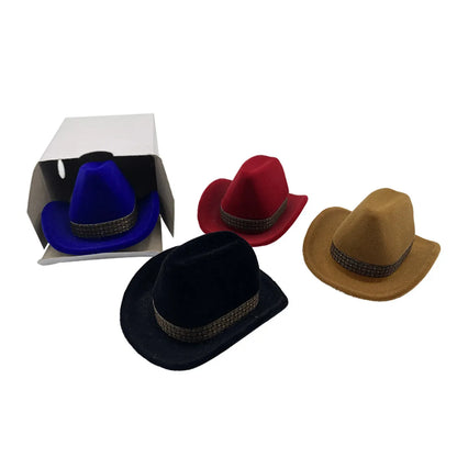 Cartoon Style Cowboy Hat Plastic Flocking Jewelry Boxes