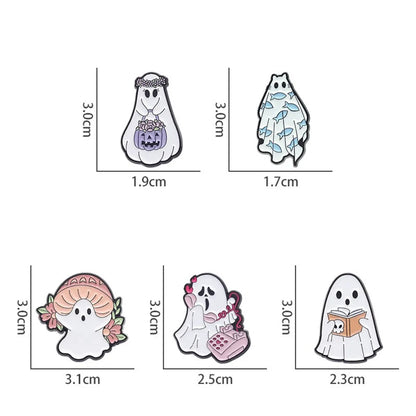 Cartoon Style Cowboy Style Halloween Pattern Ghost Devil Alloy Stamping Stoving Varnish Plating Women'S Brooches