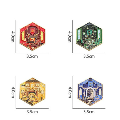 Cartoon Style Cowboy Style Hexagon Oil Painting Alloy Stamping Stoving Varnish Plating Unisex Brooches