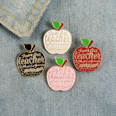 Cartoon Style Cowboy Style Letter Apple Alloy Stamping Stoving Varnish Plating Unisex Brooches