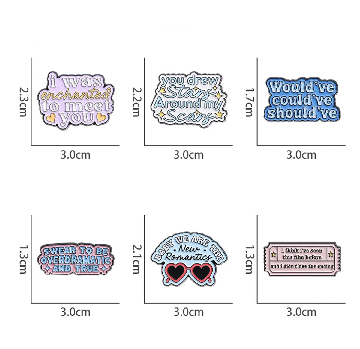 Cartoon Style Cowboy Style Sweet Letter Heart Shape Glasses Alloy Stamping Stoving Varnish Plating Unisex Badge Brooches Collar Pin