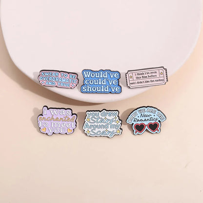 Cartoon Style Cowboy Style Sweet Letter Heart Shape Glasses Alloy Stamping Stoving Varnish Plating Unisex Badge Brooches Collar Pin