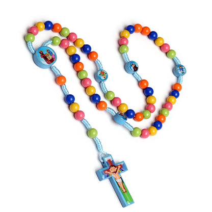 Cartoon Style Cross Wood Epoxy Kid'S Necklace