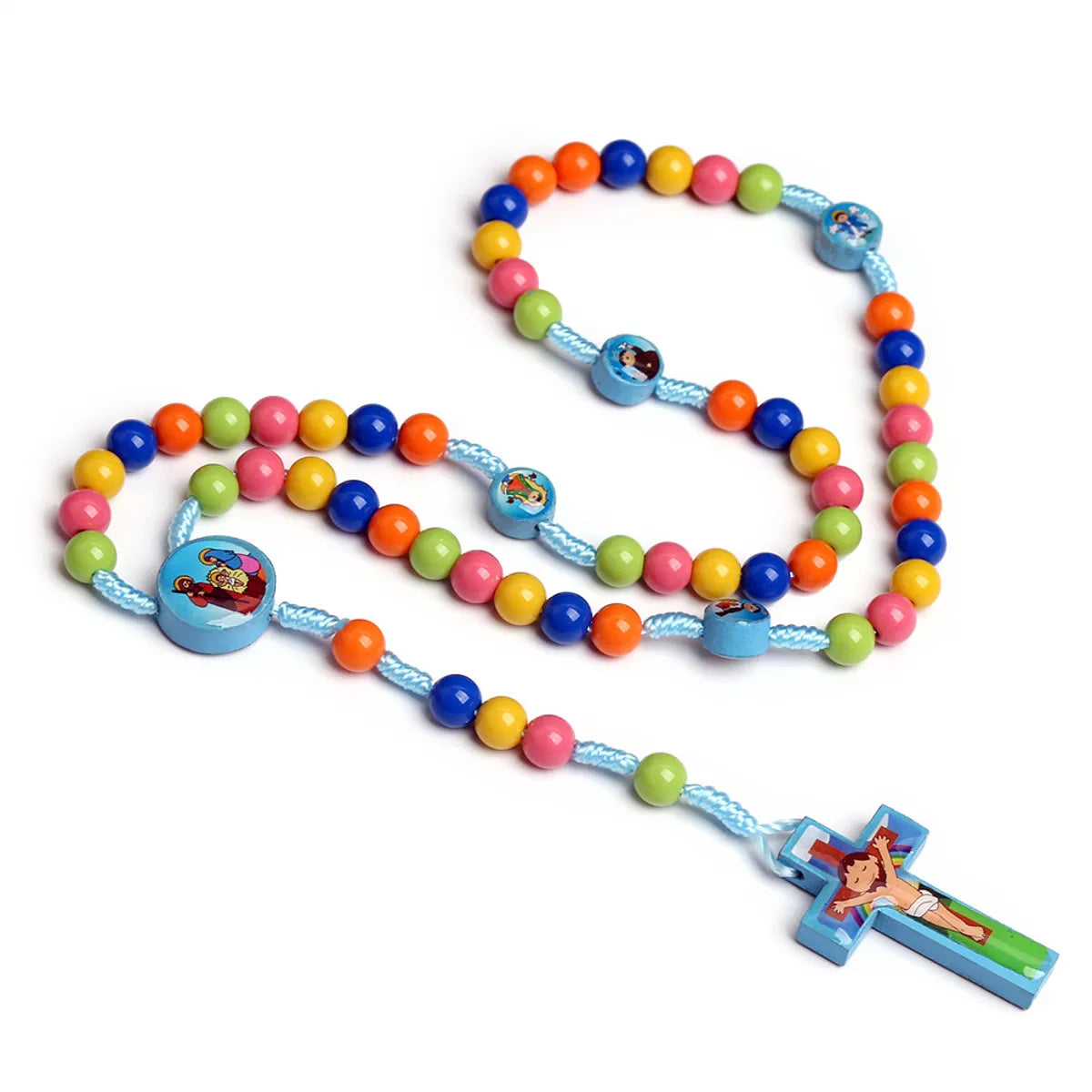 Cartoon Style Cross Wood Epoxy Kid'S Necklace