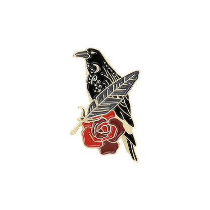 Cartoon Style Crow Bird Alloy Stamping Stoving Varnish Plating Unisex Brooches