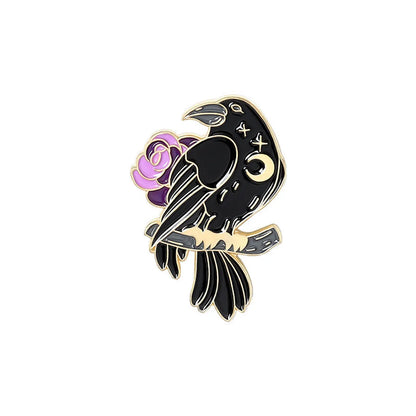 Cartoon Style Crow Bird Alloy Stamping Stoving Varnish Plating Unisex Brooches