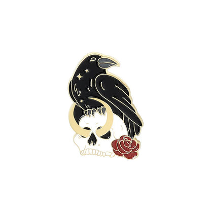 Cartoon Style Crow Bird Alloy Stamping Stoving Varnish Plating Unisex Brooches