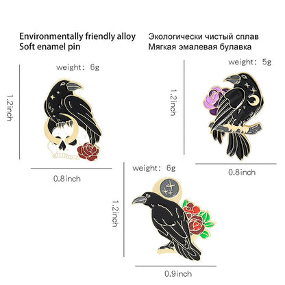 Cartoon Style Crow Bird Alloy Stamping Stoving Varnish Plating Unisex Brooches