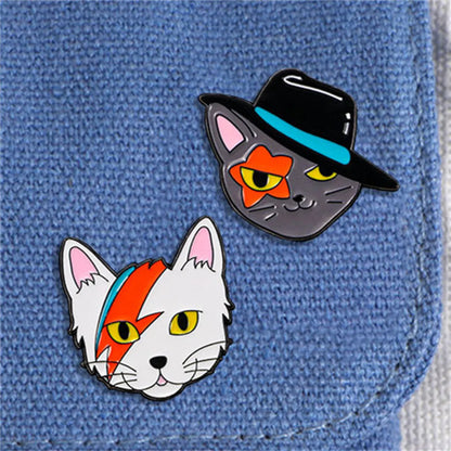 Cartoon Style Cute Animal Cat Alloy Stamping Stoving Varnish Plating Unisex Corsage Brooches Collar Pin