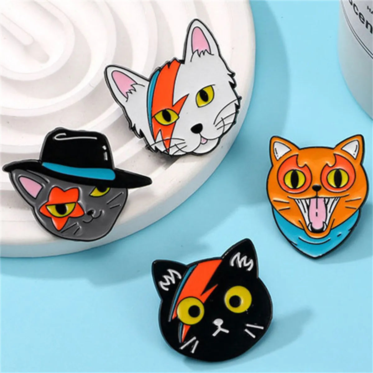 Cartoon Style Cute Animal Cat Alloy Stamping Stoving Varnish Plating Unisex Corsage Brooches Collar Pin