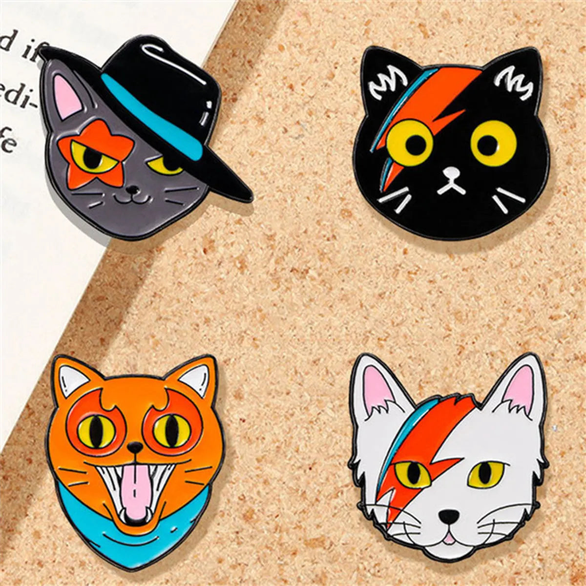 Cartoon Style Cute Animal Cat Alloy Stamping Stoving Varnish Plating Unisex Corsage Brooches Collar Pin