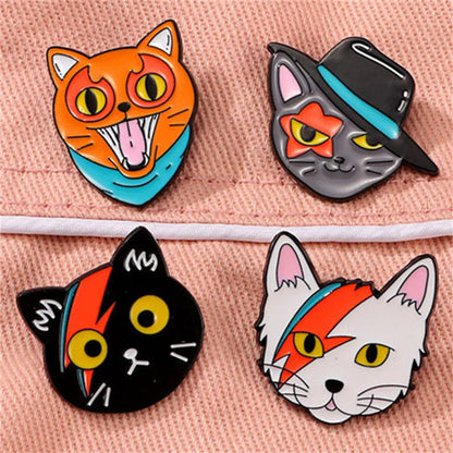 Cartoon Style Cute Animal Cat Alloy Stamping Stoving Varnish Plating Unisex Corsage Brooches Collar Pin