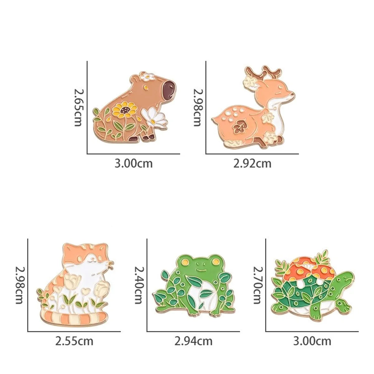 Cartoon Style Cute Animal Flower Alloy Stoving Varnish Plating Unisex Brooches