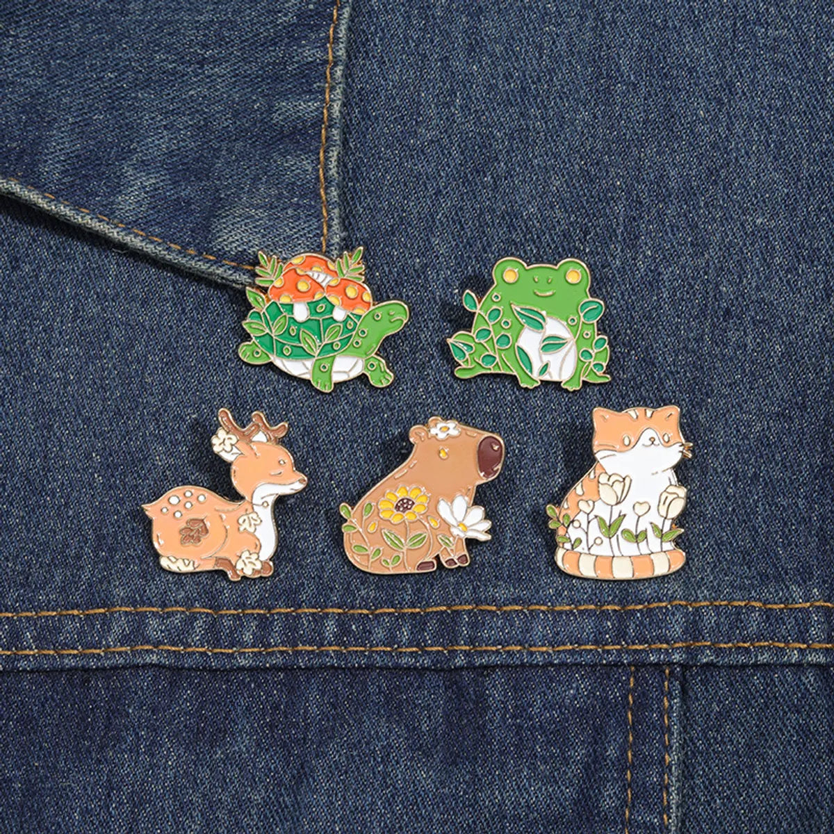 Cartoon Style Cute Animal Flower Alloy Stoving Varnish Plating Unisex Brooches